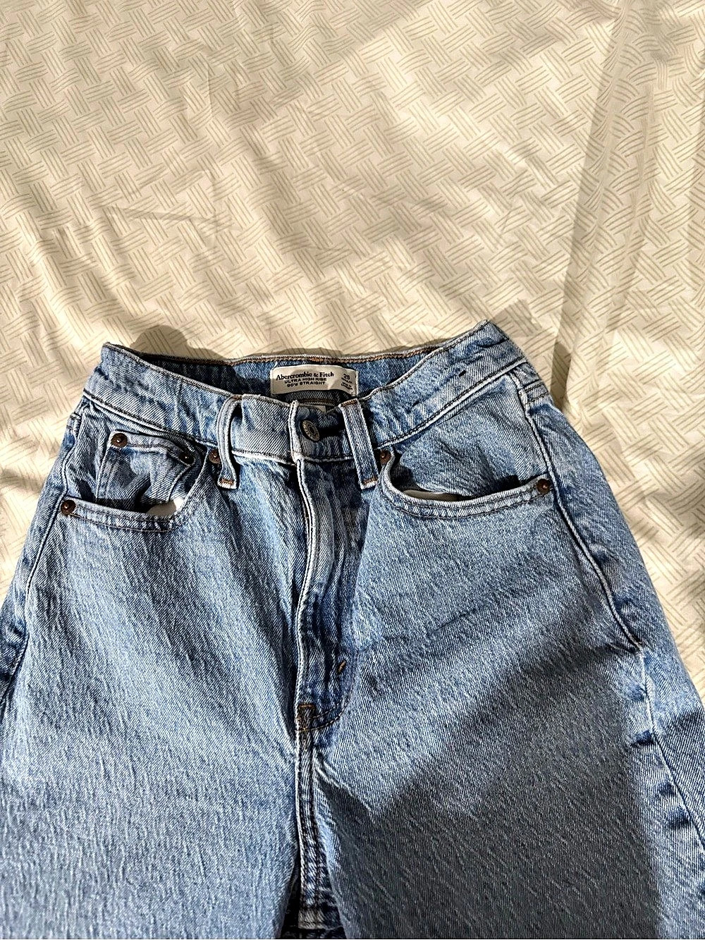 Abercrombie & Fitch Curve Love Ultra High Rise 90s Straight Jean Blue Waist 25 - Picture 3 of 6